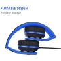 Elecder i40 Headphones with Microphone Foldable Lightweight Adjustable Wired On Ear Headsets with 3.5mm Jack for iPad Cellphones Laptop Computer Smartphones MP3/4 Kindle Airplane School (Black/Blue)