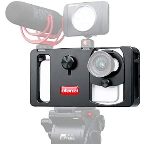 ULANZI U-Rig Metal Smartphone Video Rig Handheld Stabilizer Filmmaking Cage w Lens Mount,Universal Lens Adapter & Rig System Compatible with iPhone Samsung Google Phones