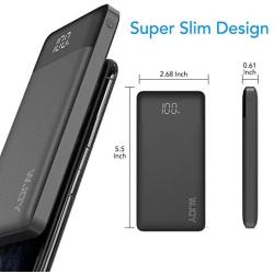 WJOY Portable Cell Phone Charger,10000mah Power Bank, Compact and Slim, External Battery Pack Travel Charger, Universal Portable Chargers for iPhone, Samsung, LG and More (2 Pack), Gift