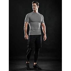 DRSKIN Mens Compression Cool Dry Sports Short Sleeve Shirt Baselayer T-Shirt Athletic Running Rashguard