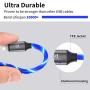 LED Phone Charger Cable - 6.5ft Light Up Visible Flowing Charger Charging Cord Compatible with 11 Pro Max XS XR X 8 7 6S 6 Plus 5S 5 (Blue)