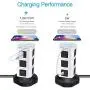 Power Strip Tower GLCON Surge Protector Tower Fast Wireless Charger + 4 USB 5V/5A Ports + 3000W 13A 10 Outlet Plugs + Charging Tower with 6ft Long Extension Cord for Home Office Power Strip Tower GLCON Surge Protector Tower Fast Wireless Charger + 4 USB 5V/5A Ports + 3000W 13A 10 Outlet Plugs + Charging Tower with 6ft Long Extension Cord for Home Office