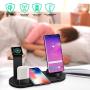 Wireless Charger 4 in 1 Charging Dock for iWatch 5 and Airpods Charging Station Charging Stand for iPhone 11/11Pro/11 Pro Max/X/XS/XR/Xs Max 8/8 Plus (Note: iWatch Magnetic Charger is not Included)