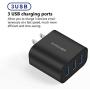 Amoner Wall Charger, Upgraded 2Pack 15W 3-Port USB Plug Cube Portable Wall Charger Plug for iPhone Xs/XS Max/XR/X/8/7/6/Plus, iPad Pro/Air 2/Mini 2, Galaxy10/9/8/7, Note9/8, LG, Nexus and More