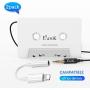 Elook Car Cassette Aux Adapter Kit, with A Smartphone to 3.5 mm Headphone Jack Adapter for Car, Phone, MP3 ect. White