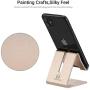 Cell Phone Desk Stand Holder - ToBeoneer Aluminum Desktop Solid Portable Universal Desk Stand for All Mobile Smart Phone Tablet Display Huawei iPhone 7 6 Plus 5 Ipad 2 3 4 Ipad Mini Samsung (Gold)