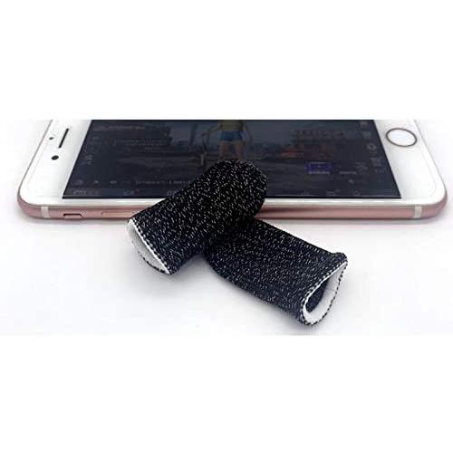ShiningLove Gaming Finger Sleeve Touchscreen Finger Gloves Conductive Fiber Cap Anti-Sweat Breathable Touch and Sensitive for Mobile Phone Games Black+White