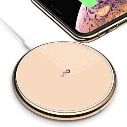 Wireless Charger Vebach Dubhe 1, Qi-Certified Fast Wireless Charging Pad,7.5W for iPhone 11/11 Pro/11 Pro Max/XS Max/XS/X/XR/8P/8,10W for Samsung GalaxyS10/S10 Plus/S10E/S9,Zinc Aolly Frame