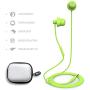 MAXROCK (TM) Total Soft Silicon Headphones with Mic Sleep Travel Choice for Cellphones Tablets and 3.5mm Jack (Green)