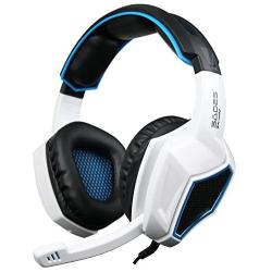 Xbox One PS4 Headset,Sades SA920 3.5mm Wired Over Ear Stereo Gaming Headphones with Microphone for PC iOS Computer Gamers Smart Phones Mobiles(White Black)