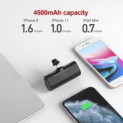 iWALK Small Portable Charger 4500mAh Ultra-Compact Power Bank Cute Battery Pack Compatible with iPhone 11 Pro/XS Max/XR/X/8/7/6/Plus Airpods and More,Black