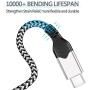 USB Type C Cable 10ft,2 Pack Durable USB C Charger Cable for Samsung Galaxy S10 Plus,Fast Charging USB C Braided Cable for Google Pixel 3a Pixel 2 Samsung S9 S8 Note 9 LG G8 V50 V20