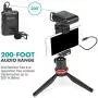 Movo Wireless Smartphone Video Kit with Tripod, Grip Rig, Wireless Lavalier Microphone, LED Light, Lightning, USB Type C Dongles - Compatible with iPhone, Android, Samsung Galaxy, Pixel, Moto, and HTC