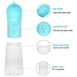 Dog Water Bottle Portable Pet Water Bottle Leak Proof Dog Water Dispenser, Lightweight Dog Travel Water Bottle Bowl for Walking BPA Free 15 OZ (Blue) …