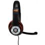 Audio Council PWN Gaming Headset with Stereo Over Ear Gamer Headphones, Adjustable Microphone, Inline Volume Control Mic PS4 PC WiiU Xbox Smartphones PC Tablets (Black/Orange)