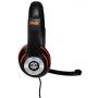 Audio Council PWN Gaming Headset with Stereo Over Ear Gamer Headphones, Adjustable Microphone, Inline Volume Control Mic PS4 PC WiiU Xbox Smartphones PC Tablets (Black/Orange)