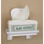 McLee Creations Wonder Shelf - Stick On Wall Mount Cell Phone Holder Stand - Small Plastic Adhesive Bathroom Shelves for Smartphone and Flushable Baby Wipes (2 Pack, White)