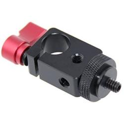 CAMVATE Single Rod Clamp 15mm with 1/4" Mount Screw Adapter (M5 Rotating Knob-Red)