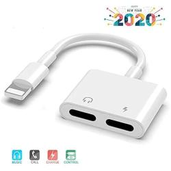 Headphones Adapte for iPhone 11 Headphone Jack Adapter Splitter Aux Cord Dongle Audio Cable Car Charger for iPhone 7/7 Plus/X/XR/XS Max/SE/11/11 Pro Support iOS 13 System