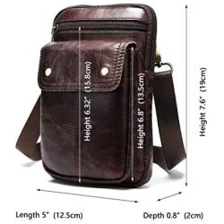 NKns Waterpro of Backpack Mobile Phone Bag Belt Purse Retro Casual Mens Messenger Bag Leather Mens Gift