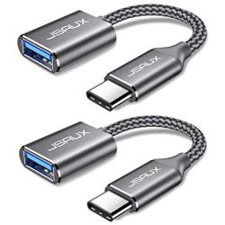 USB C to USB Adapter [2 Pack], JSAUX USB Type C Male to USB 3.0 Female OTG Cable Thunderbolt3 to USB Adapter Compatible with MacBook Pro/Air 2019 2018 2017, Samsung Galaxy S20 S20+ Ultra Note 10 S9 S8