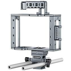 Sevenoak SK-C03 Aluminum Camera Cage with Top Handle, HDMI Adapter, and 15mm Rail System with Quick-Release Base - Universal Design fits DSLR Cameras with and Without Battery Grip