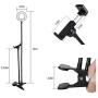 Fimghsoo Selfie Ring Light with Cell Phone Holder for Live Stream/Makeup/Video Chat, LED Camera Beauty Light with Flexible Arms[3-Light Mode][10-Level Brightness], Compatible iPhone Android Phone
