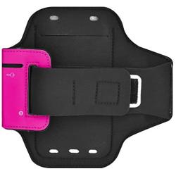 EDX Running Armband Phone Holder for Men & Women, with and Without LED, Compatible with iPhone and Galaxy Smartphones, LED Pink