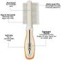 WAHL Premium Flea, Hair Pick, and Finishing Comb with Ergonomic Grips for Dog Grooming, Brushing, Detangling, and Flea Removal
