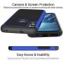 Dahkoiz Case for Motorola Moto E 2020 Case, Sturdy Durable Armor Defender Cover Dual Layer Hybrid Protective Phone Case for Motorola Moto E 2020, Blue