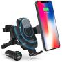RAVPower Wireless Qi Fast Charger 7.5W/ 10 W Car Mount Kit, Automatic Phone Holder Air Vent, Compatible with iPhone XR XS Max X 8 Plus Galaxy S9 S8 Note 9 8 5 and & Qi-Enabled Device