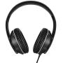 LORELEI X6 Over-Ear Headphones with Microphone, Lightweight Foldable & Portable Stereo Bass Headphones with 1.45M No-Tangle, Wired Headphones for Smartphone Tablet MP3 / 4 (Space Black)