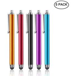 Assorted Colors Stylus Pen Universal Touch Screen Capacitive Stylus for Kindle Touch Screen, for Apple iPad iPhone Xs Max, XS, X, for All Cell Phone,All Tablets (5 Pack)