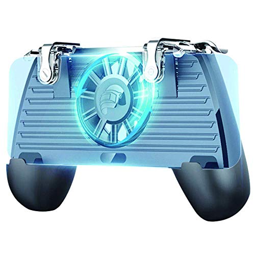 OMKUY Mobile PUBG Game Controller Trigger Gamepad L1R1 Joystick Handle Grip Cell Phone for 4.5~7" Android iOS Smartphone