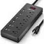 Power Strip,QOLIXM Surge Protector with 6 AC Outlets & 6 USB Charging Ports,1625W/13A,6 Feet Long Extension Cord for Multiple Devices Smartphone Tablet Laptop Computer Power Strip,QOLIXM Surge Protector with 6 AC Outlets & 6 USB Charging Ports,1625W/13A,6 Feet Long Extension Cord for Multiple Devices Smartphone Tablet Laptop Computer