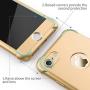 ORETECH iPhone 8 Case, iPhone 7 Case, with[2 x Tempered Glass Screen Protector] 360° Full Body Shockproof Protection Cover Ultra-Thin Hard PC + Soft Rubber Silicone for iPhone 7/8-4.7 -Gold