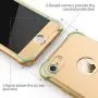 ORETECH iPhone 8 Case, iPhone 7 Case, with[2 x Tempered Glass Screen Protector] 360° Full Body Shockproof Protection Cover Ultra-Thin Hard PC + Soft Rubber Silicone for iPhone 7/8-4.7 -Gold