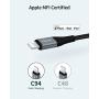 Cluvox USB C Car Charger, 30W PD Fast Charging [Mini & All Metal] Car Adapter Compatible for Apple iPhone 11 Pro Max/11/XS Max/XS/XR/X/8/7/6S/6 Plus/5, iPad with 3ft MFi Certified Lightning Cord