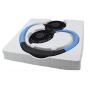 Portable Sports Neck Fan,USB Rechargeable 2000mAh Hands-Free Mini Fan, Pocket Fan, Travel Fan, Earphone Design Mini USB Fan,Wearable Necklance Fan with LED Double Wind Head (Blue)