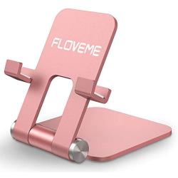 Cell Phone Holder Stand for Desk FLOVEME Aluminum Metal Adjustable Foldable Smartphone Holder Mobile Phone Stand Cradle for Desktop Office Accessories Compatible Size 4-7.9