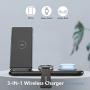 Yootech 3 in 1 Fast Wireless Charger, 22.5W Max Wireless Charger with Adapter Compatible Galaxy Watch 42mm/46mm/Active2/1,Gear S3/S2/Sport&Galaxy Buds,Galaxy S20/S10/S9/S8/Note10[Not for Apple Watch]