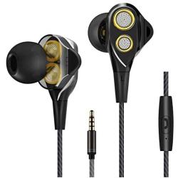 Ailun in-Ear Headphones,Wired Stereo HiFi Earphones with MIC,3.5mm Jack Noise Isolating,Dual Dynamic Drivers,Earbuds Compatible iPhone 6 Plus,Galaxy S9/S9+ S8 S7 S6,Android Smartphone,Tablet[Black]