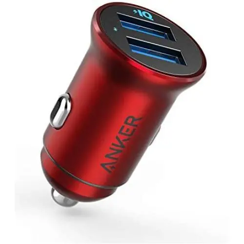 Car Charger, Anker Mini 24W 4.8A Metal Dual USB Car Charger, PowerDrive 2 Alloy Flush Fit Car Adapter with Blue LED, for iPhone 11/XR/Xs/Max/X/8/7/Plus, iPad Pro/Air 2/Mini, Galaxy, LG, HTC and More Car Charger, Anker Mini 24W 4.8A Metal Dual USB Car Charger, PowerDrive 2 Alloy Flush Fit Car Adapter with Blue LED, for iPhone 11/XR/Xs/Max/X/8/7/Plus, iPad Pro/Air 2/Mini, Galaxy, LG, HTC and More