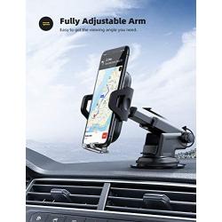 Dashboard Car Phone Holder Mount - Lamicall Dash & Windshield Suction Phone Mount Stand for Car with Extendable Arm, Universal Compatible with iPhone 11 Pro Xs Max XR X 8 7 6 Plus, 4-6.5 Smartphones