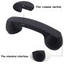 Aoile Wireless Retro Telephone Handset Radiation-Proof Handset Receivers Headphones for Mobile Phone Black