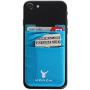 Monca [Double Secure] Cell Phone Credit Card Holder Stick on Wallet Cash Metro Card ID Holder Lycra Spandex Card Sleeves [Lid & Pocket] (Blue)