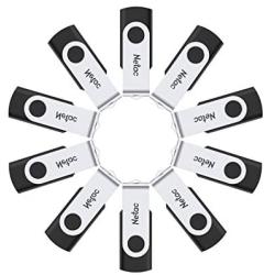 Netac USB Flash Drive 16GB 10Packs - USB 2.0 Thumb Drive Bulk, USB Memory Stick for Computer/Laptop/External Data Storage, USB Stick, Pen Drive, Jump Drive for Photo/Video, Metal Swivel Design - U505