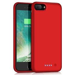 Xooparc Battery case for iPhone 8 Plus/7 Plus/6 Plus/6s Plus,8500mAh Charging Case Portable Charger Case Rechargeable Extended Battery Pack for 6s Plus/ 6 Plus/ 7 Plus/ 8 Plus(5.5) Backup (Red)