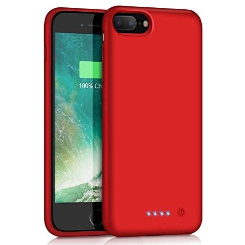 Xooparc Battery case for iPhone 8 Plus/7 Plus/6 Plus/6s Plus,8500mAh Charging Case Portable Charger Case Rechargeable Extended Battery Pack for 6s Plus/ 6 Plus/ 7 Plus/ 8 Plus(5.5) Backup (Red)