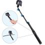 Smatree 3 Way Foldable Pole/Monopod Compatible for GoPro MAX/Hero 8/7/6/5/4/3 Plus/2018,Logitech Webcam C925e C922x,DJI OSMO